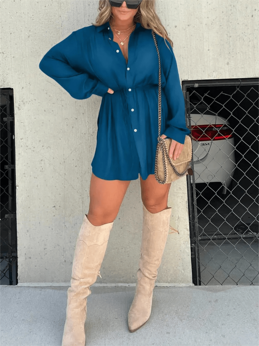 Chandria | Trendy Satin Romper Dress