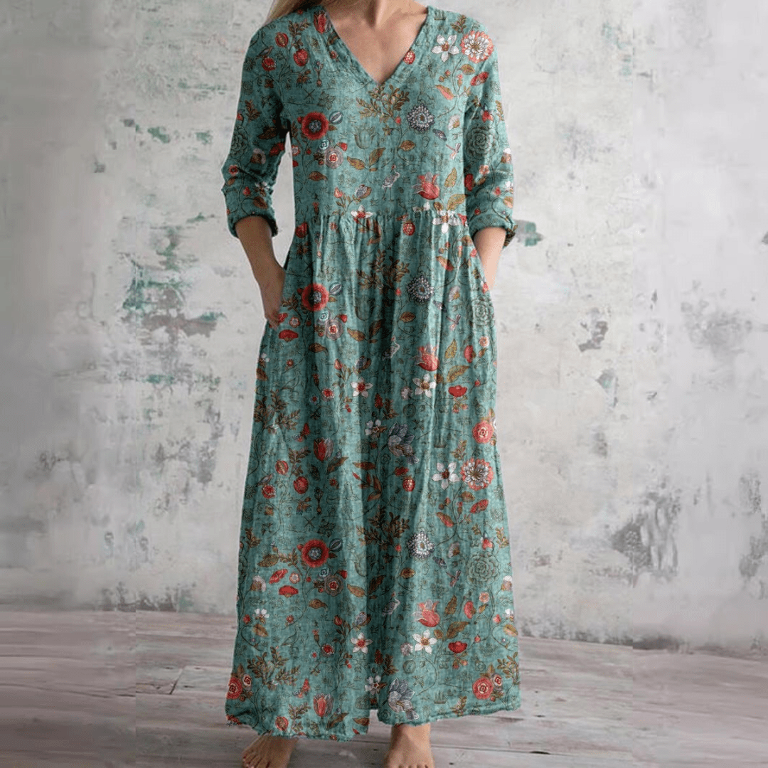 ELIORA | Summer Floral V-Neck Dress