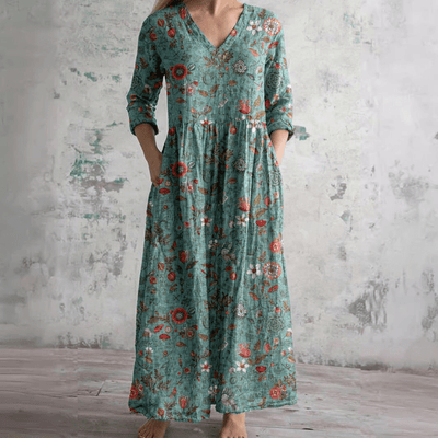 ELIORA | Summer Floral V-Neck Dress
