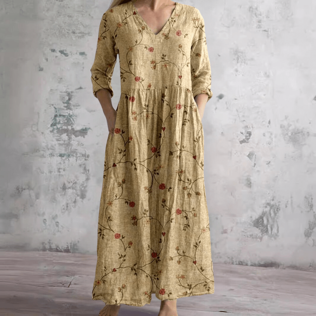 ELIORA | Summer Floral V-Neck Dress