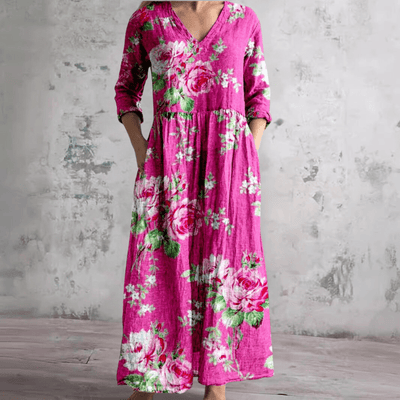 ELIORA | Summer Floral V-Neck Dress