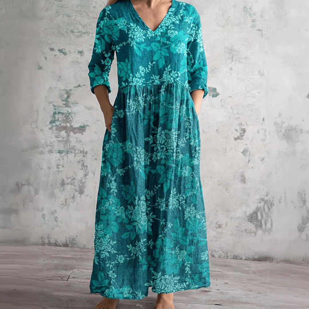 ELIORA | Summer Floral V-Neck Dress
