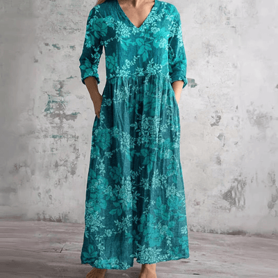 ELIORA | Summer Floral V-Neck Dress
