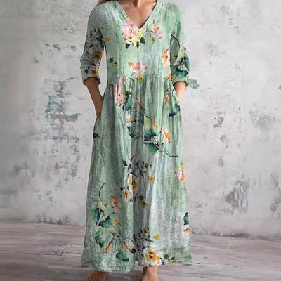 ELIORA | Summer Floral V-Neck Dress