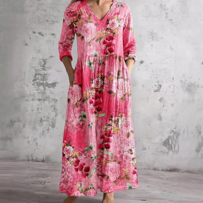 ELIORA | Summer Floral V-Neck Dress