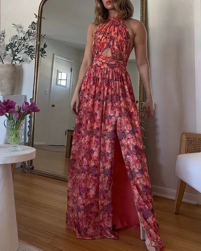 Iesia | Floral Backless Maxi Dress