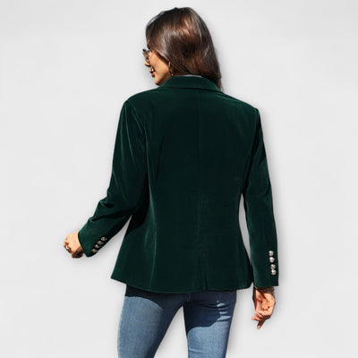 MELISSA | Elegant Velvet Blazer with Gold Detail