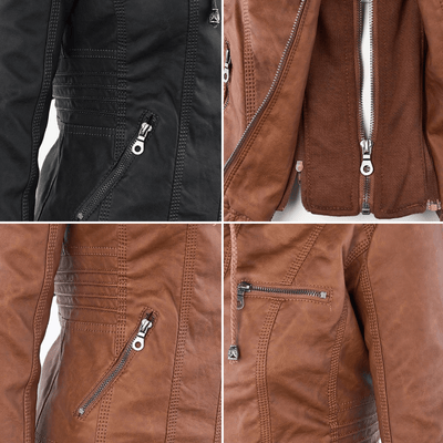 Odessa | Waterproof Leather Jacket with Hood