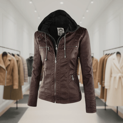 Odessa | Waterproof Leather Jacket with Hood